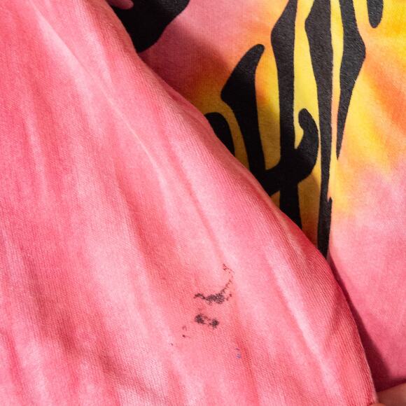 Pink Dolphin Tie Dye Graphic Hoodie Pink Yellow Large Streetstyle - Picture 6 of 8